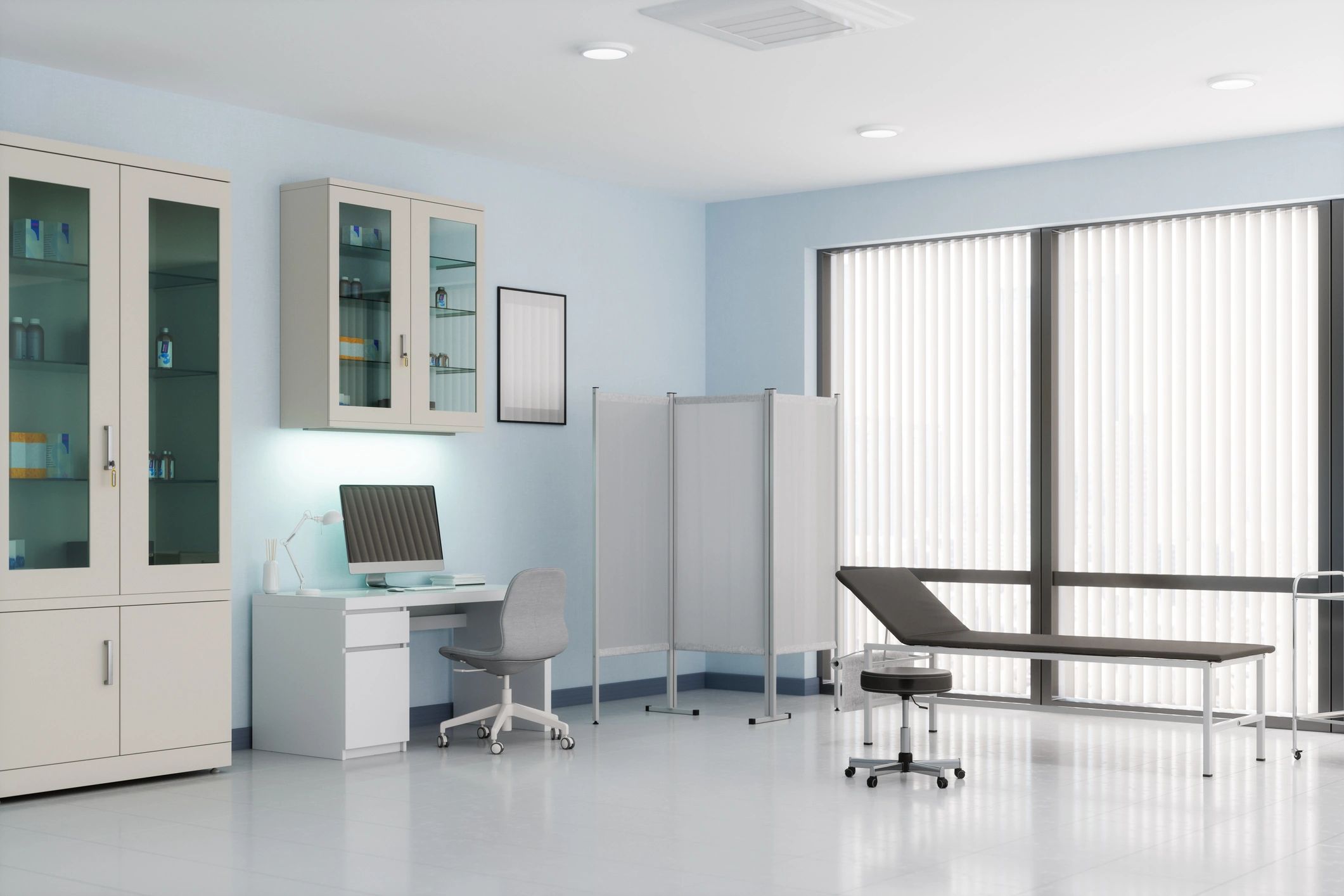 Clean clinic room interior