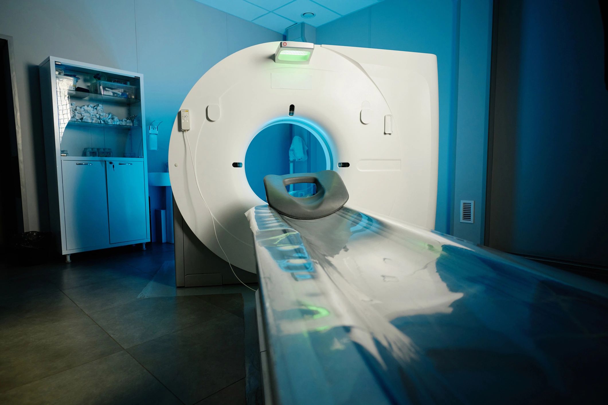 Modern clinical equipment in a clean treatment room
